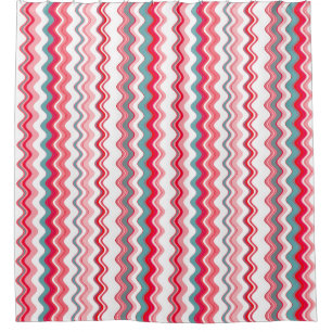 Pink Blue Wavy Zigzag Pattern