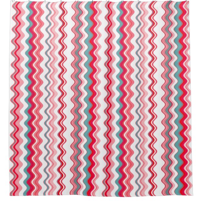 Pink Blue Wavy Zigzag Pattern (Front)
