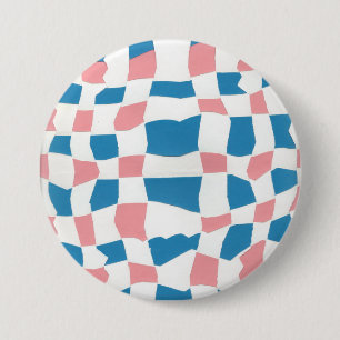Pink & Blue Weave Pattern 3 Inch Round Button