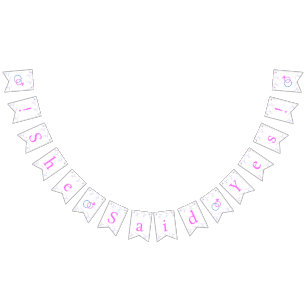 Pink Blue Wedding Rings She Said Yes! Silver White Bunting Flags