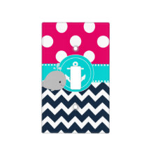 Pink Blue Whale Anchor Light Switch