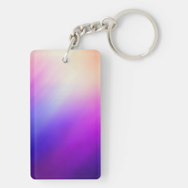 Pink Blue White Abstract Keychain (Back)