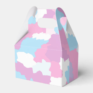 Pink Blue White Camo Abstract Favor Box