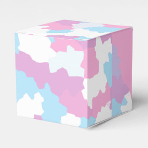 Pink Blue White Camo Abstract Favor Box