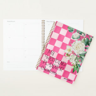 pink blue white floral greenery wedding planner