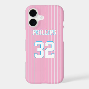 Pink Blue White Softball Jersey Name Number
