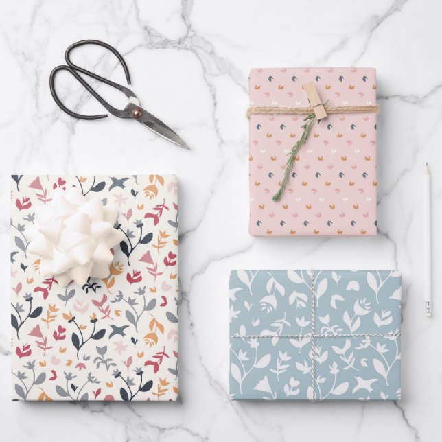 Pink & Blue Wrapping Paper Sheet (Front)
