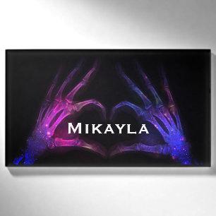  Pink/Blue X-ray Fingers Form a Heart Name Tag
