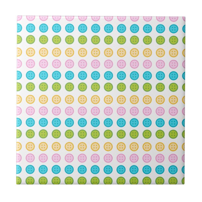 Pink blue yellow button pattern accessories trendy tile (Front)