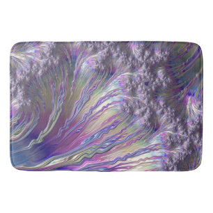 Pink Blue Yellow Frax Abstract Fine Fractal Art Bath Mat