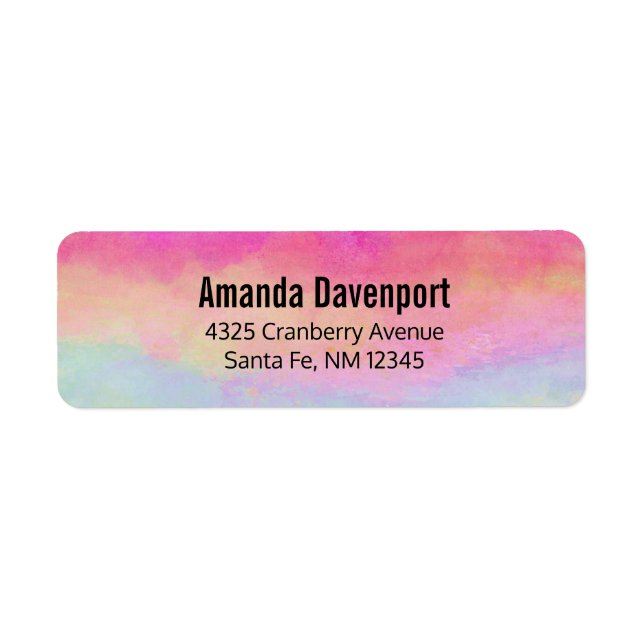 Pink Blue Yellow Rainbow Abstract Stripes (Front)