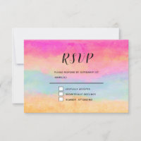 Pink Blue Yellow Rainbow Abstract Stripes