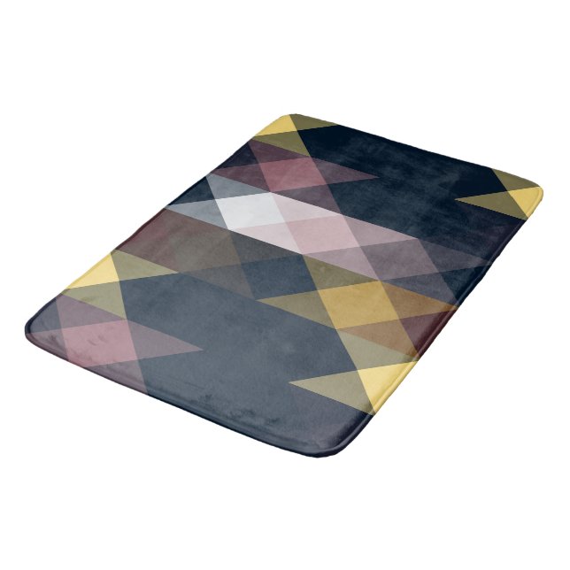 pink blue yellow red geometric bath mat (Angled)