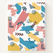 Pink Blue Yellow Shapes Pattern Notebook (Back)