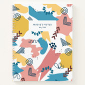 Pink Blue Yellow Shapes Pattern Notebook (Front)