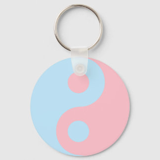 Pink Blue Yin Yang Keychain