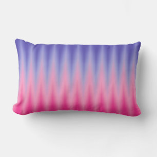 Pink Blue ZigZag Ikat Print Lumbar Pillow