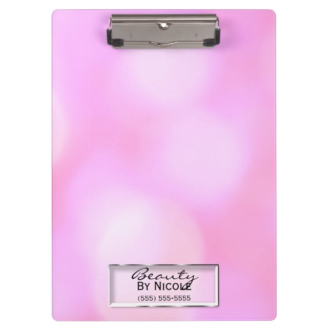 Pink Blurry Lights Glam Chic Modern Personalized Clipboard (Front)