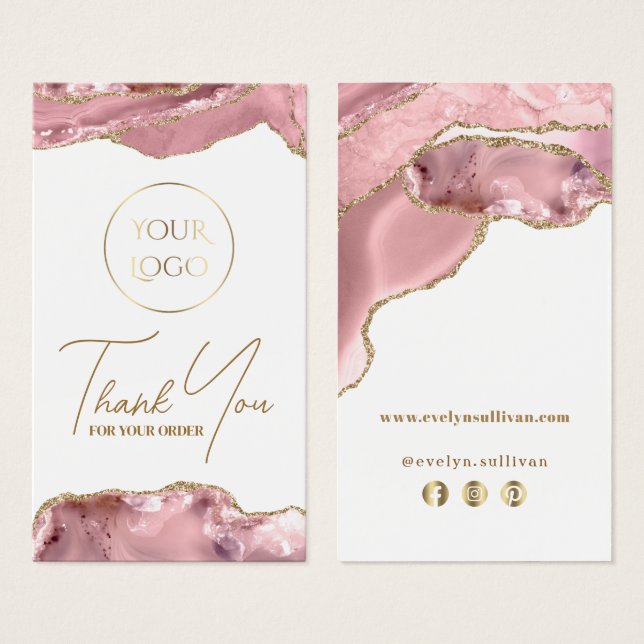 Pink blush agate package insert (Front & Back)