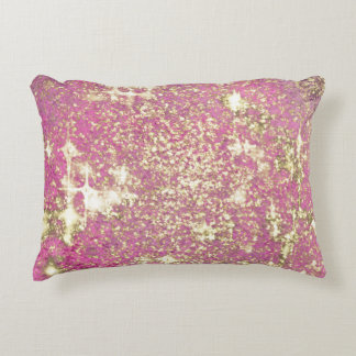 Pink Blush Agate with Gold Ribbon Elegance luxurio Accent Pillow