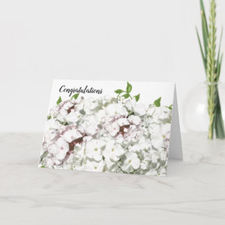 Pink Blush and White Flowers Congratulation Card