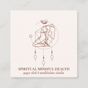 Pink Blush Beauty Meditation Chakra Yoga Coach Square Business Card