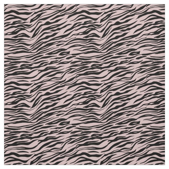 Pink Blush Black Zebra Print Fabric (Swatch)