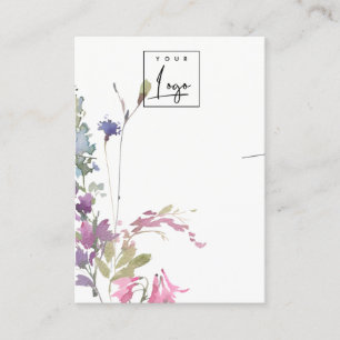 Pink Blush Blue Bell Floral Bunch Necklace Display Business Card
