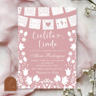Pink Blush Boho Talavera Mexican Baby Shower  Invitation