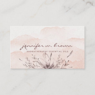 Pink Blush botanical Essential Oils Leafy Business Card