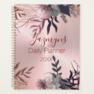 Pink Blush Botanical Personnalisé Daily Planner