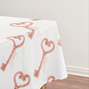 Pink Blush Bridal Key  Tablecloth