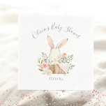 Pink Blush Bunny Rabbit Girl Baby Shower Napkin<br><div class="desc">Elegant and sweet watercolor baby bunny rabbit in a wicker basket surrounded by elegant soft pastel coloured flowers on a simple white napkin. So cute for that special baby girl shower.  Matching products available. 100% customer satisfaction with “Zazzle”</div>