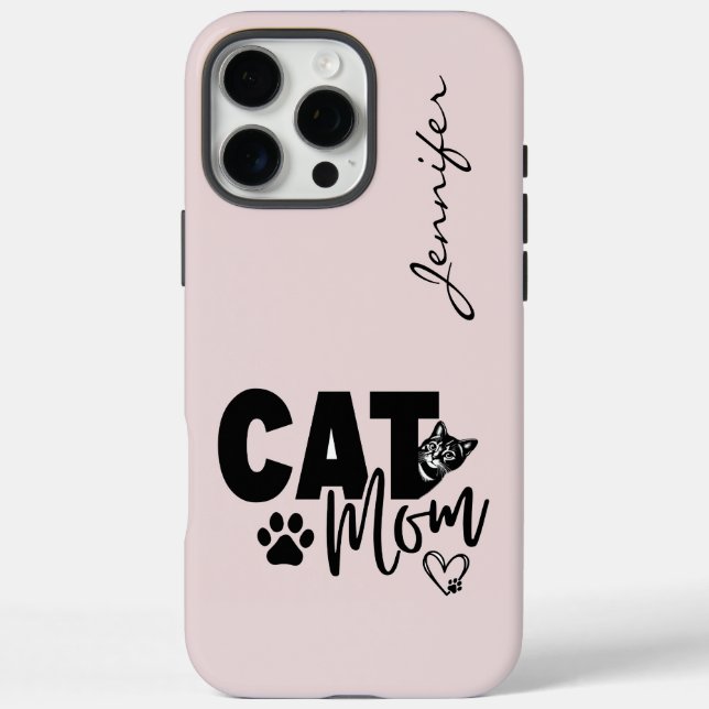Pink Blush Cat Mom iPhone  Case-Mate iPhone Case (Back)