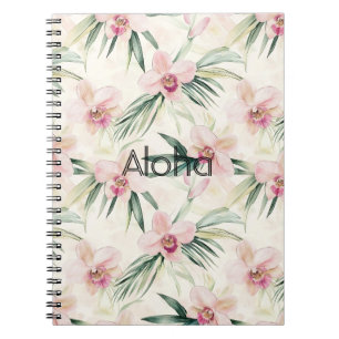 Pink Blush Cream Orchid Floral Notebook