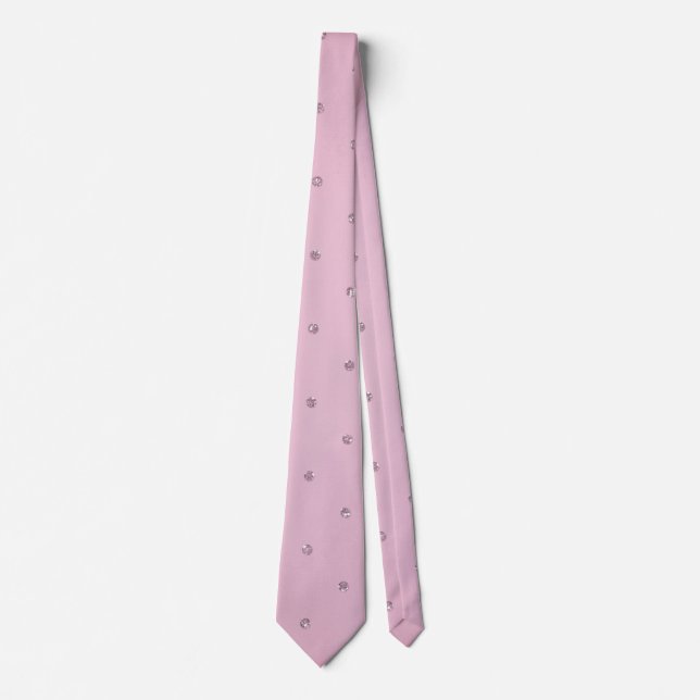 pink blush diamond studs tie (Front)