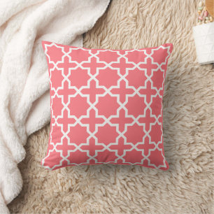 Pink Blush EIGHT POINTED STAR Moroccan Pattern Throw Pillow