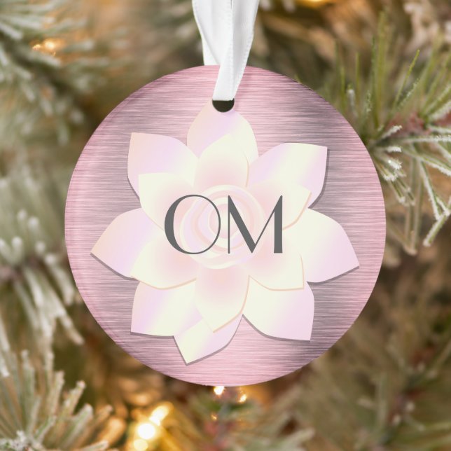 Pink Blush Elegant Lotus OM       Ornament (Tree)