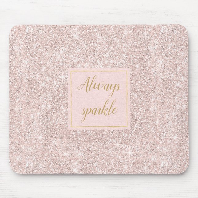 Pink Blush Faux Glitter Sparkle Mouse Pad (Front)