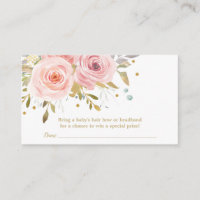 Pink Blush Floral Baby Shower Bow Raffle Headband