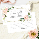 Pink Blush Floral Bridal Shower Date Night Cards<br><div class="desc">Pink Blush Floral Bridal Shower Date Night Cards</div>