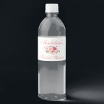 Pink Blush Floral Bridal Shower P Water Bottle Label<br><div class="desc">Watercolor Pink Blush Floral Bridal Shower Water Bottle Label - Pink Script</div>