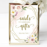 Pink Blush Floral Geometric Cards And Gifts Sign<br><div class="desc">Pink Blush Floral Geometric Cards And Gifts Sign</div>