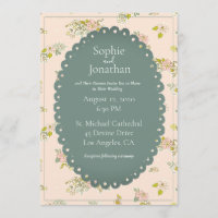 Pink Blush Floral Green Rustic Wedding