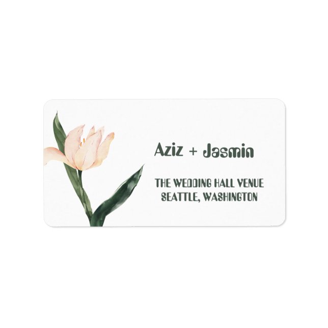 Pink blush floral label (Front)