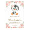 Pink Blush Floral  Penguin 1st Birthday Welcome