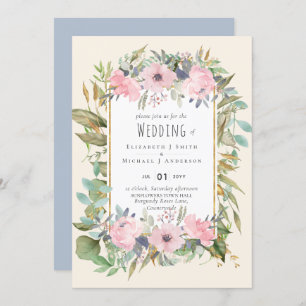 Pink Blush Floral Sage Greenery Wedding