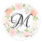 Pink Blush Floral Wreath Monogram Envelope Seal