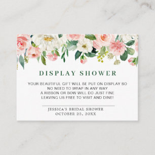 Pink Blush Flowers Gift Bridal DISPLAY SHOWER Enclosure Card