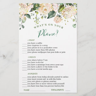 Pink Blush Flowers Greenery Bridal Shower Game